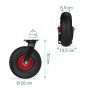 Relaxdays Lenkrolle Stahl Gummi Schwarz Rot Luftbereift Drehbar 30 cm x 26 cm x 13,5 cm_4