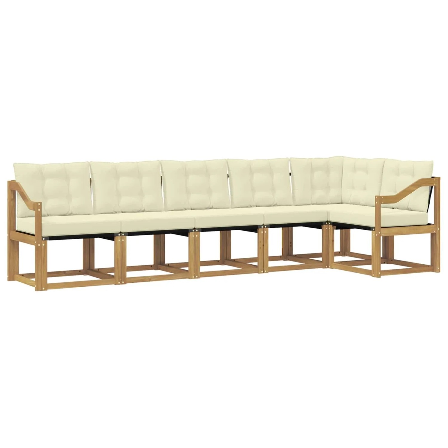vidaXL Outdoor-Sofagarnitur mit Kissen 6-Tlg Weiß und Creme 3389532