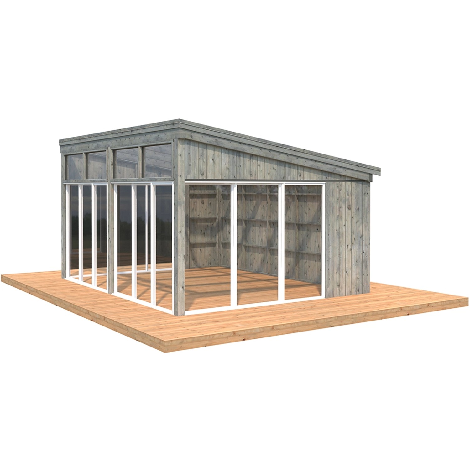 Palmako Holzpavillon "Nova", mit Doppelstegplatten, BxT: 517x397 cm, grau günstig online kaufen