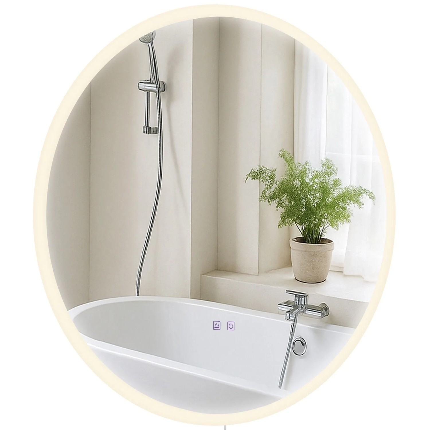 DELUKE Badspiegel LINZ 70 Ohne Bluetooth 70x3,5x70cm Glas Klarglas Badezimmerspiegel Wandspiegel