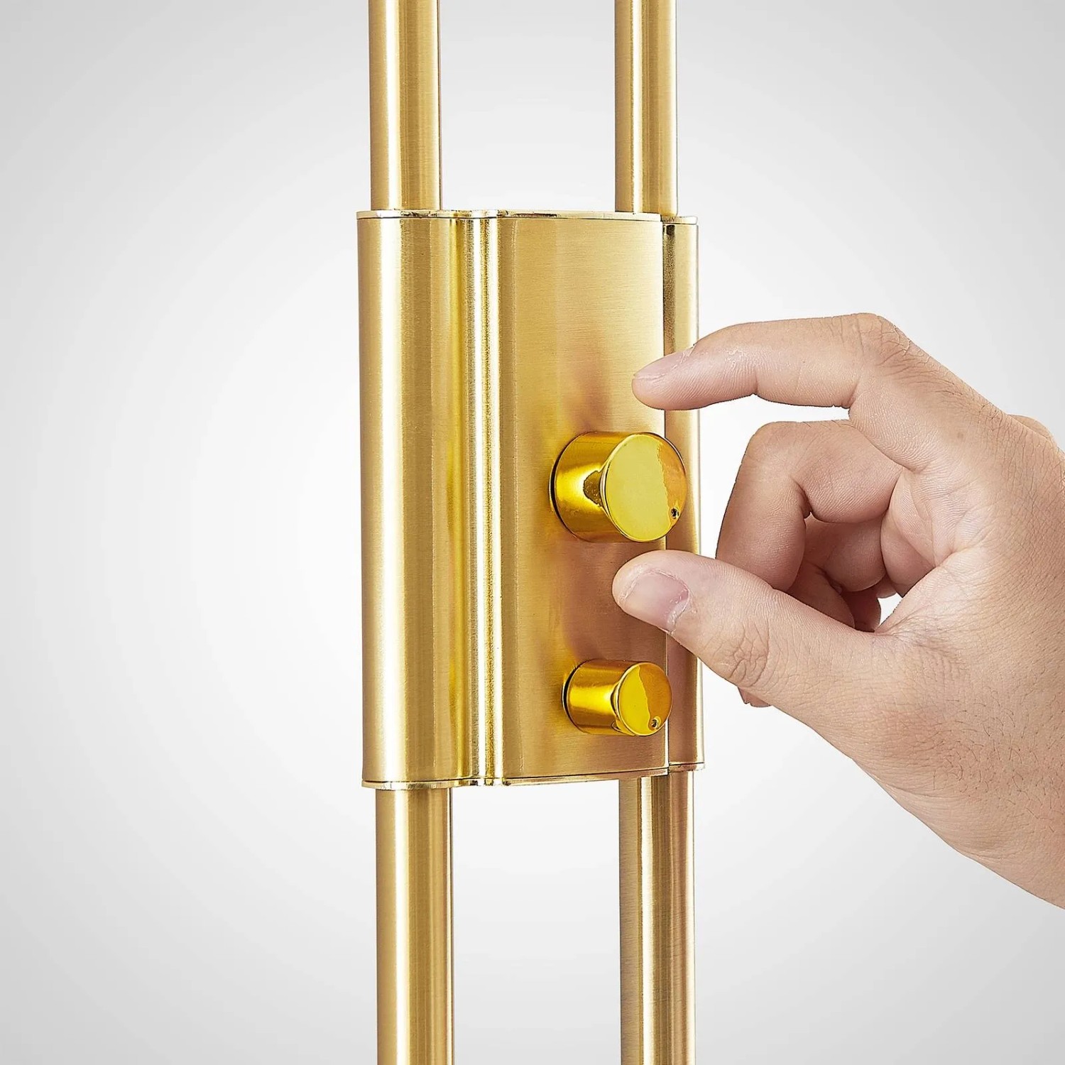 Lindby LED Stehlampe Seppa 9945422 Dimmbar Modern in Gold Messing aus Metall 2-flammig Wohnzimmerleuchte_8