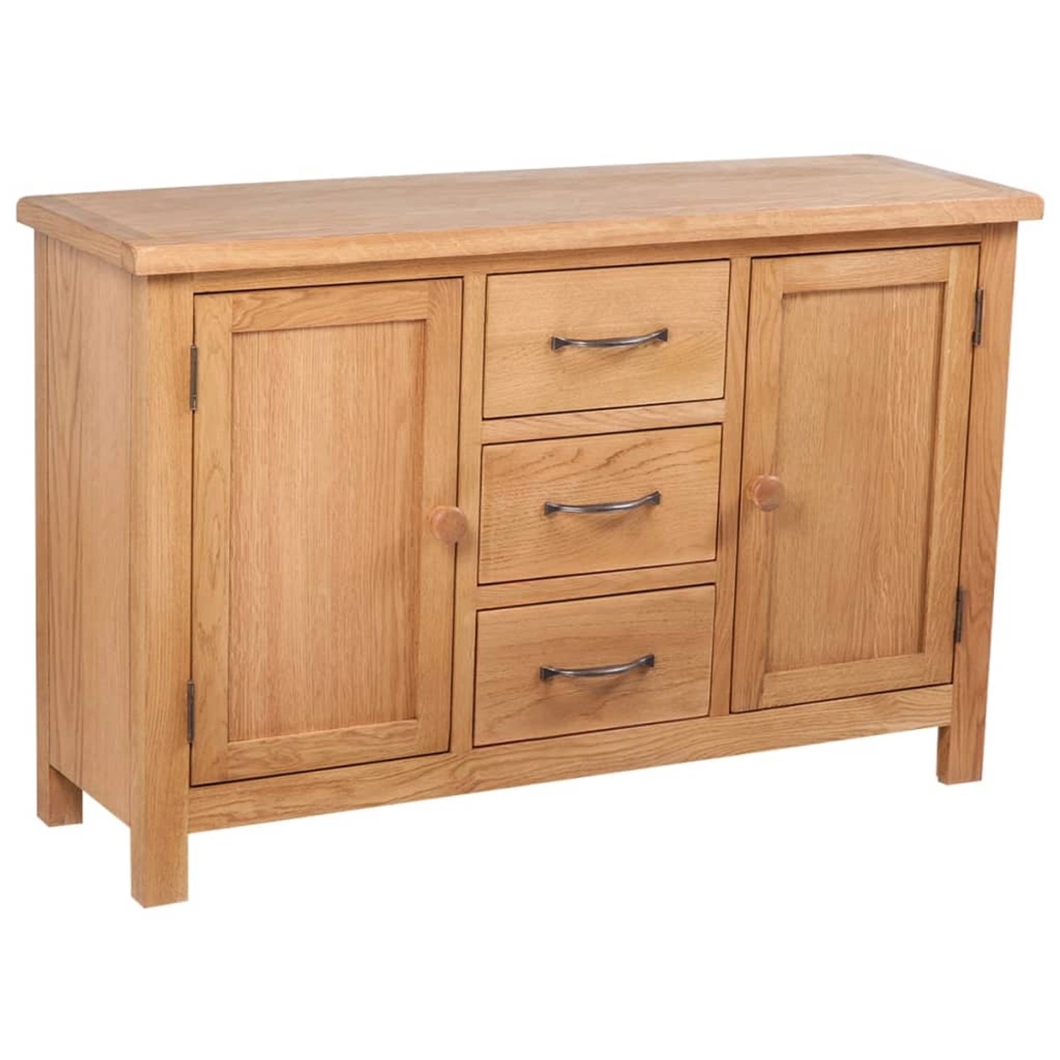 vidaXL Sideboard mit 3 Schubladen 110x33,5x70 cm Massivholz Eiche 241677 günstig online kaufen