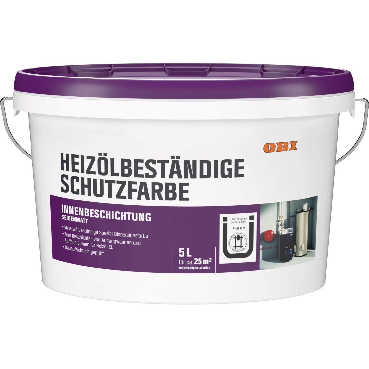OBI Heizölbeständige Schutzfarbe Grau seidenglänzend 5 l