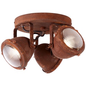 Rostfarbiger 3er LED-Spot Carmen von Brilliant, Deckenleuchte aus Metall im Industrial Style.
