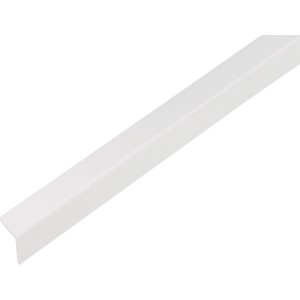 Weißes Alberts Winkelprofil aus Kunststoff, 20x20x1000 mm, zur Befestigung.