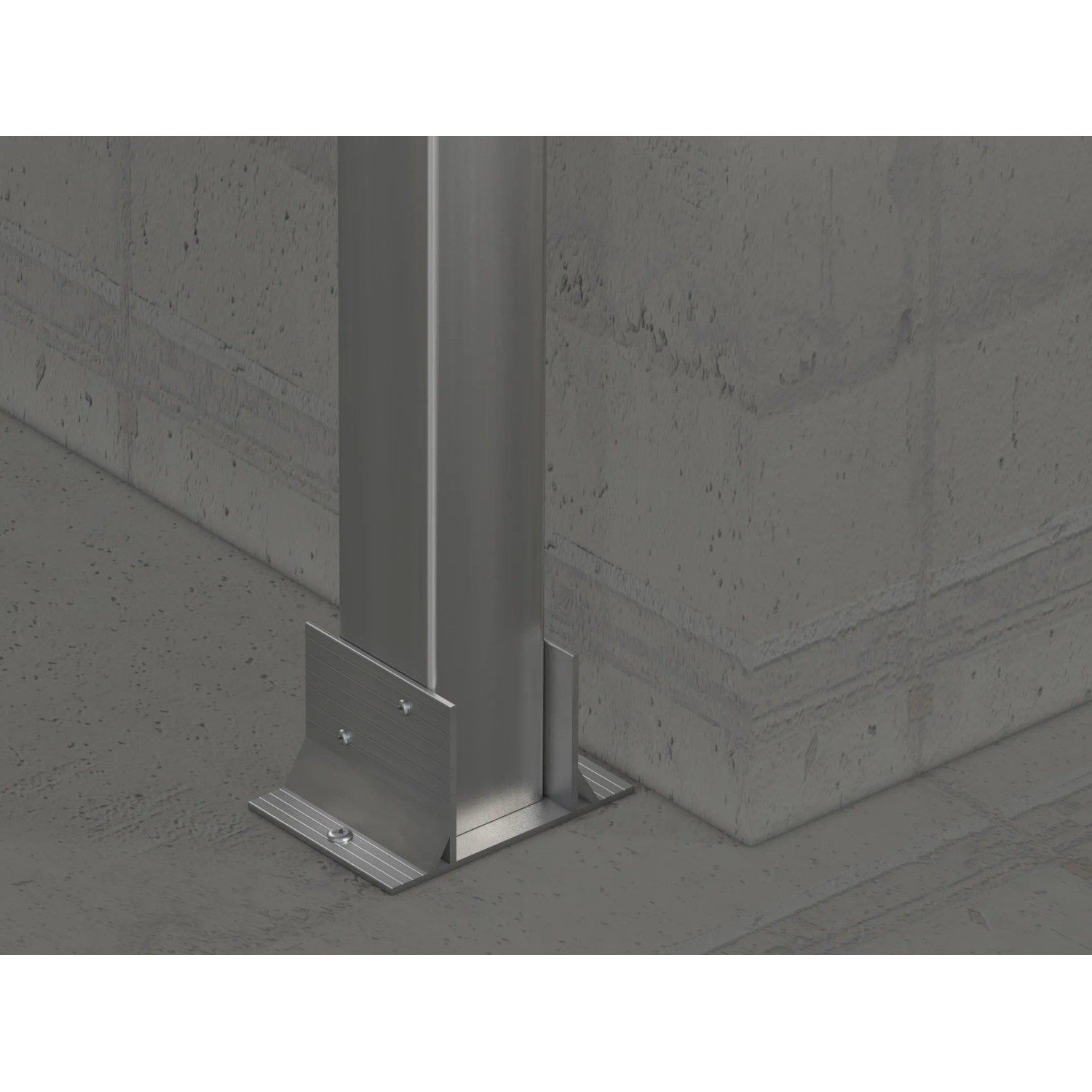 Boden-Kopfanker für Ecofix Pfosten (80x80 mm) zur stabilen Befestigung von Terrassendielen.