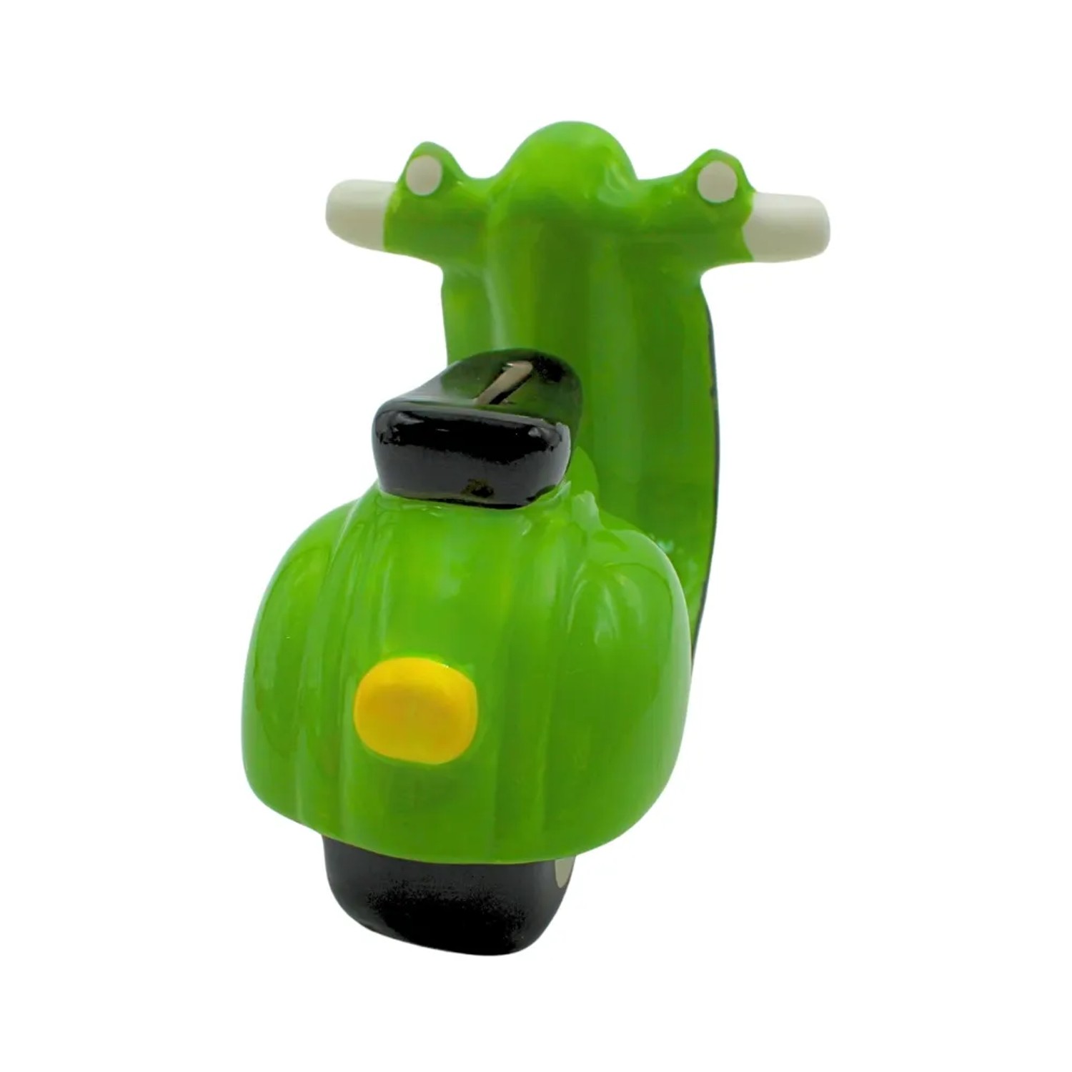 Dekohelden24 Sparfigur Führerschein Spardose Sparbüchse Spardose Rollerführerschein Sparschwein als Roller in Grün aus Keramik L/B/H 20 x 10 x 11 cm_6