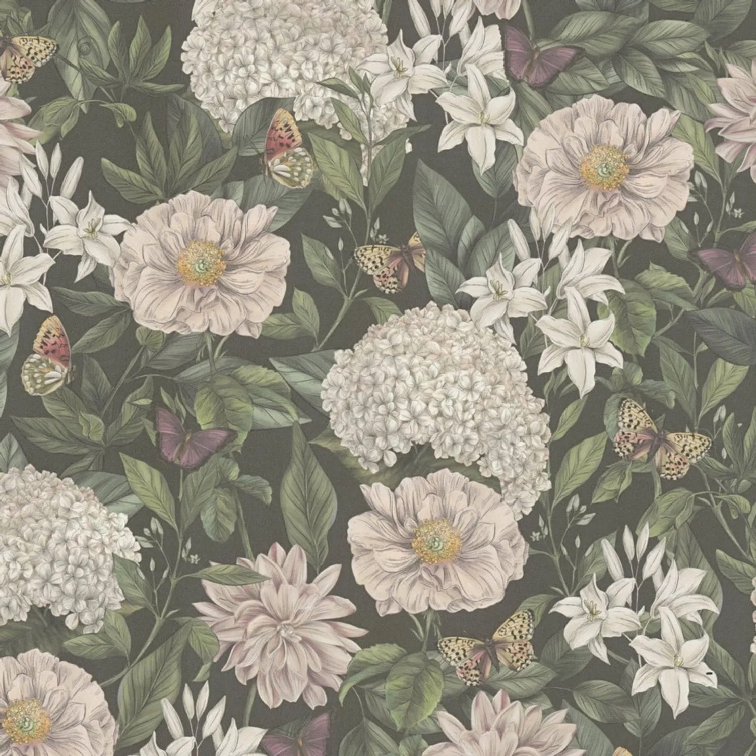 Tadessi Tapete Floral M1-No.4495 Vliestapete in Schwarz