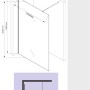Technische Zeichnung einer Glaszentrum Hagen Walk In Duschwand 160x200cm mit Maßen.