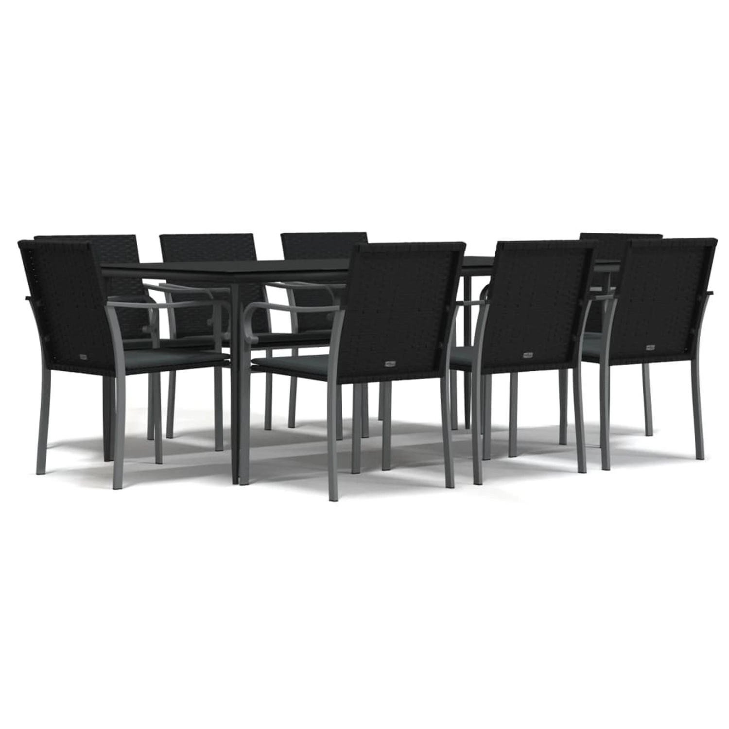 vidaXL 9-Tlg Garten-Essgruppe mit Kissen Poly Rattan und Stahl 3186952 günstig online kaufen