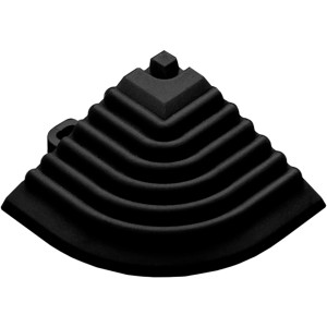 Schwarzes Florco Kunststoff-Eckteil im 4er-Pack für 40x40 cm Klickfliesen.