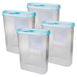 4er-Pack Bestlivings Frischhaltebox Schüttdose, 2,8 Liter, türkis, für Vorräte.