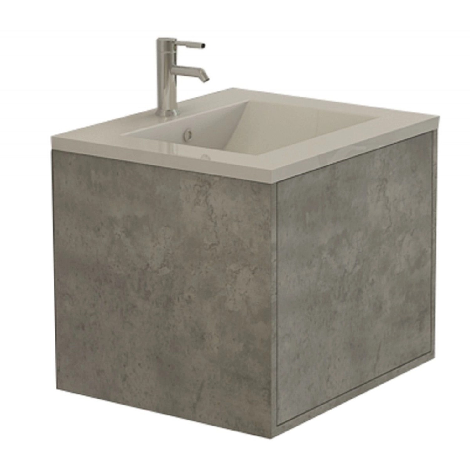 Jet-Line Waschtisch Linz 60 cm in Betonoptik SMC-Waschbecken und Unterschrank