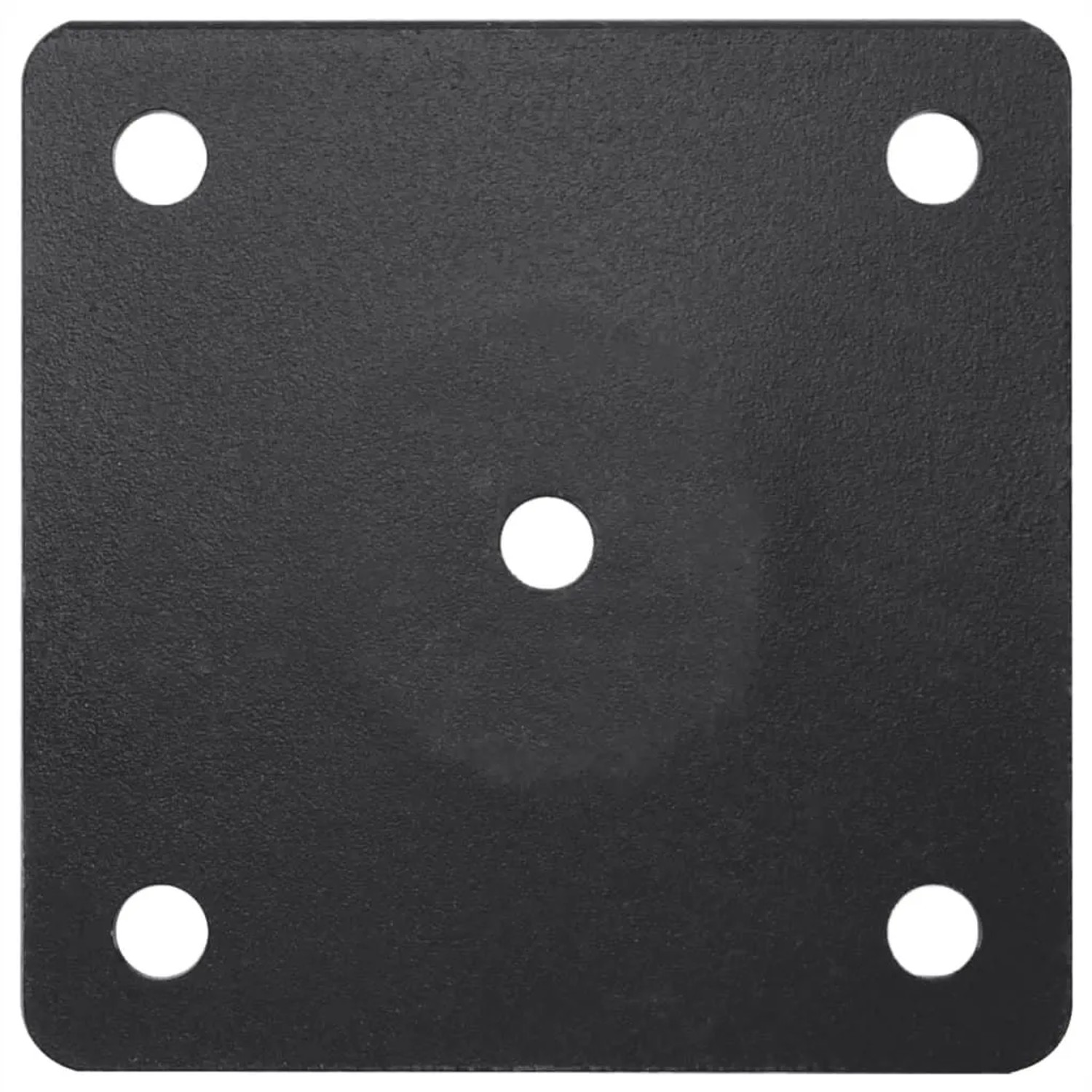 Mattschwarze Stahlplatte für vidaXL Sonnenschirmständer mit Bohrlöchern.