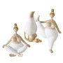 Deko-Figur Yoga Frau, 3-fach sortiert, beige-weiß, 22x9x14cm. Figuren in Yoga-Posen.