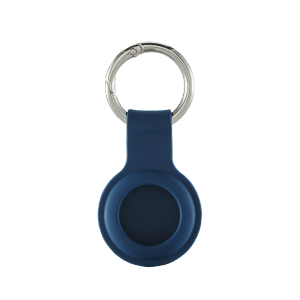 Blauer Hama Schlüsselanhänger für Apple AirTag mit Karabiner.
