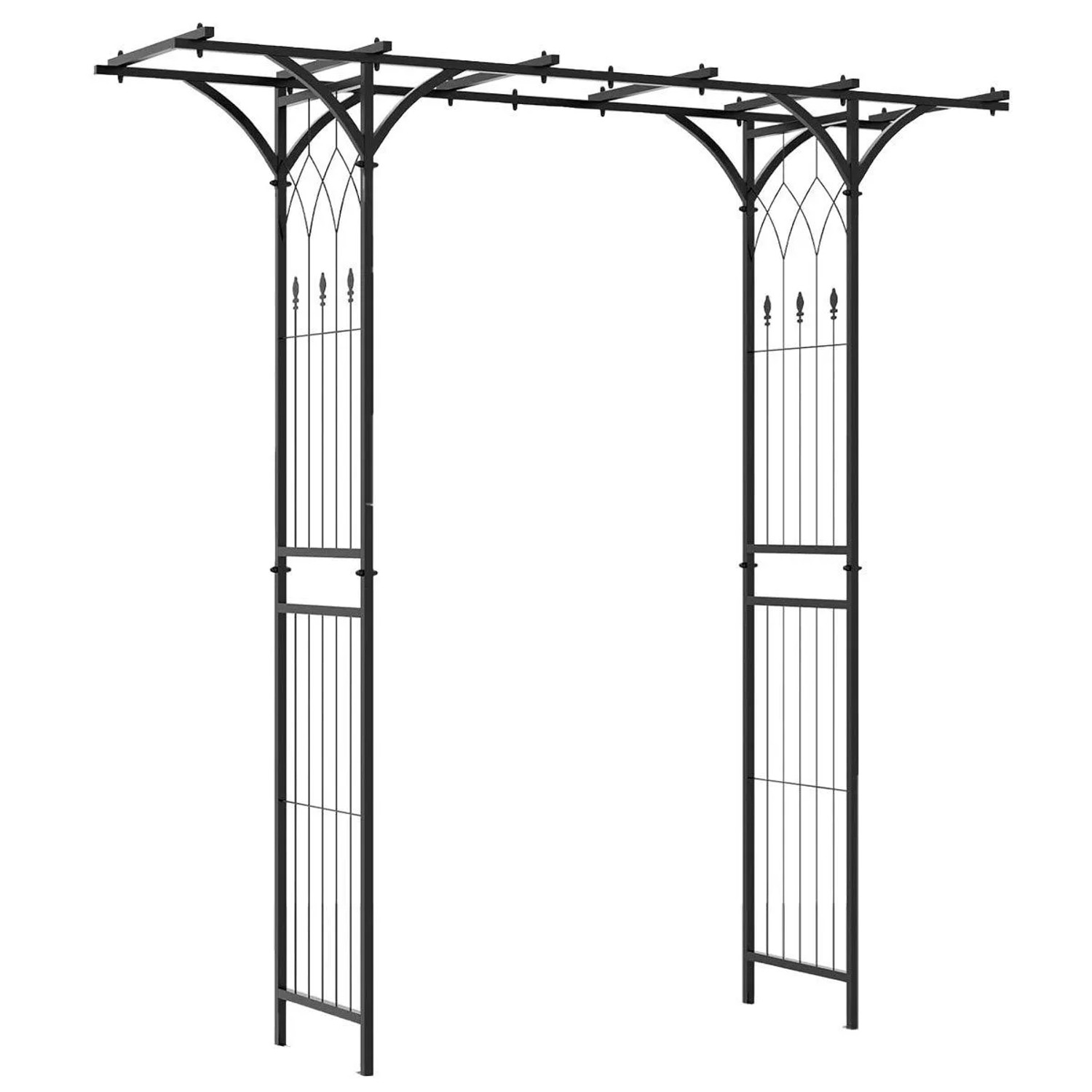 Costway Rosenbogen Metall für Kletterpflanzen Rankbogen 200 x 52 x 206 cm