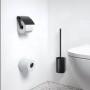 Keuco Plan Black Selection Toilettenbürstengarnitur, schwarz-matt, mit WC-Papierhalter im modernen Badezimmer.