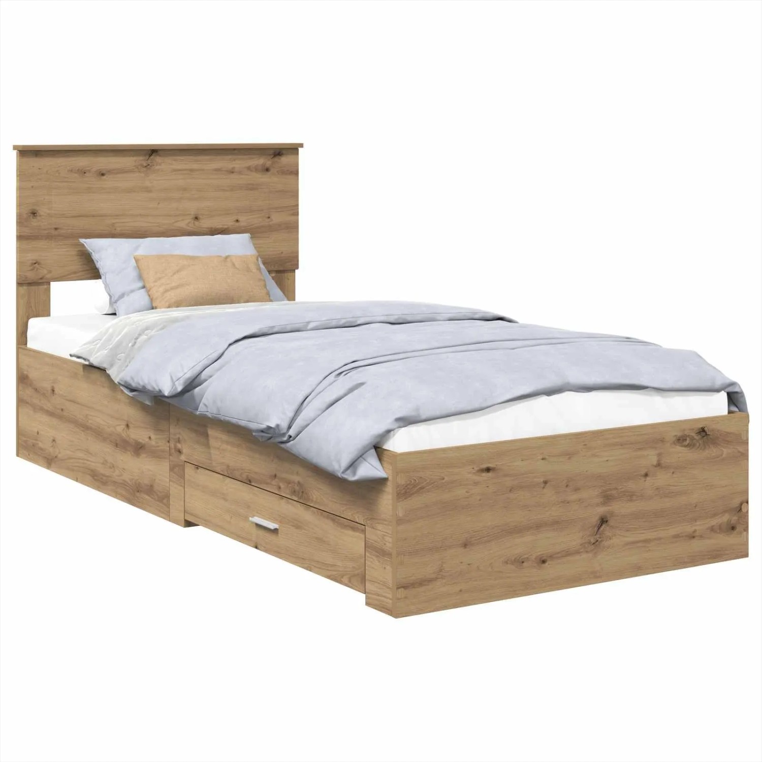 vidaXL Bettrahmen Artisan-Eiche 100 x 200 cm Holzwerkstoff 3408307