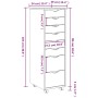 vidaXL Rollschrank MOSS, honigbraun, Kiefer Massivholz, Wohnzimmerschrank mit Schubladen.