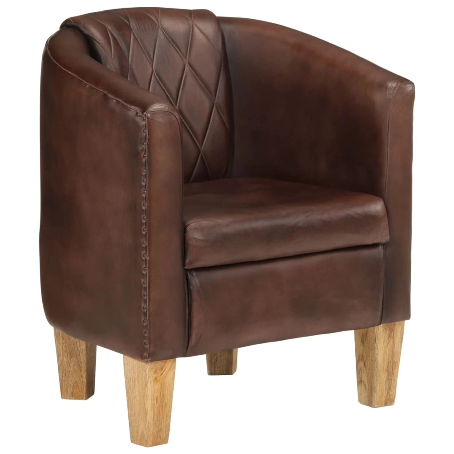 vidaXL Sessel Dunkelbraun Echtleder 359640 günstig online kaufen