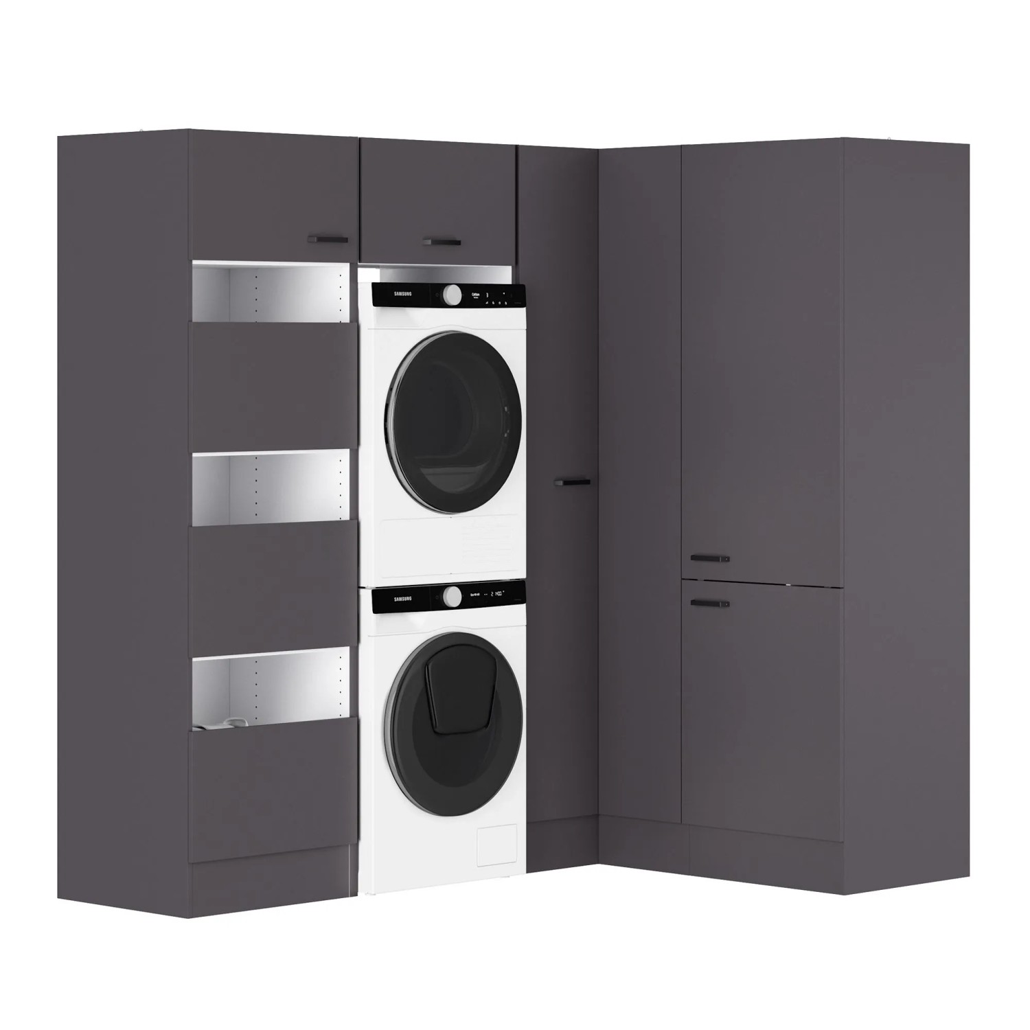 OPTIFIT Waschsäulen-Set Kiel420 213,2x150 x210 x57,1 cm Anthrazit Matt