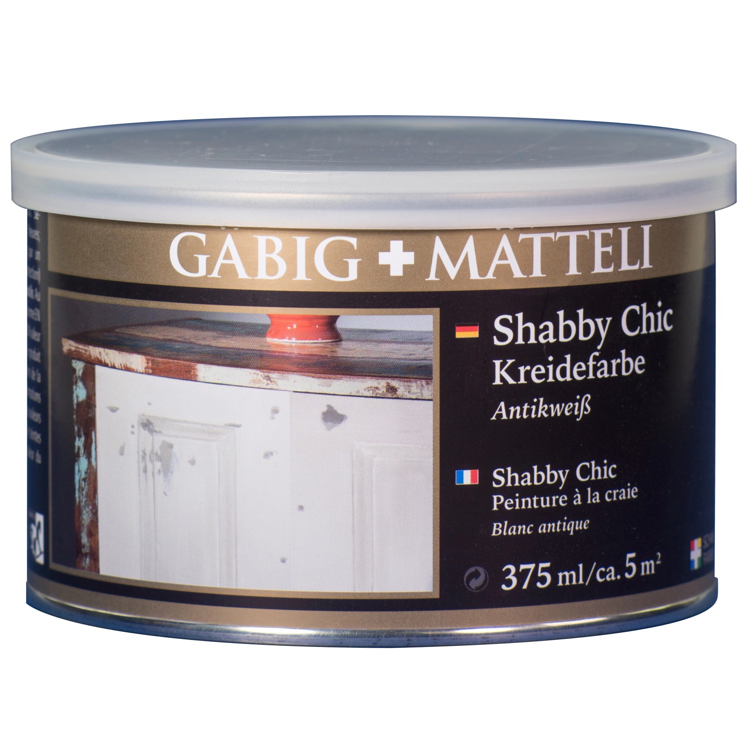 Gäbig+Mätteli Shabby Chic Kreidefarbe Antikweiß matt 375 ml