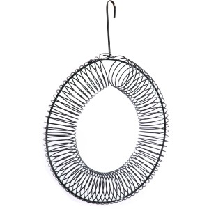 Schwarzer Dobar Futterring "Bankett" für Meisenknödel, spiralförmiger Vogelfutterspender.