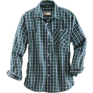Coastguard Herrenhemd, blau-grün kariert, Langarm, Brusttasche. Arbeitskleidung aus Baumwolle.