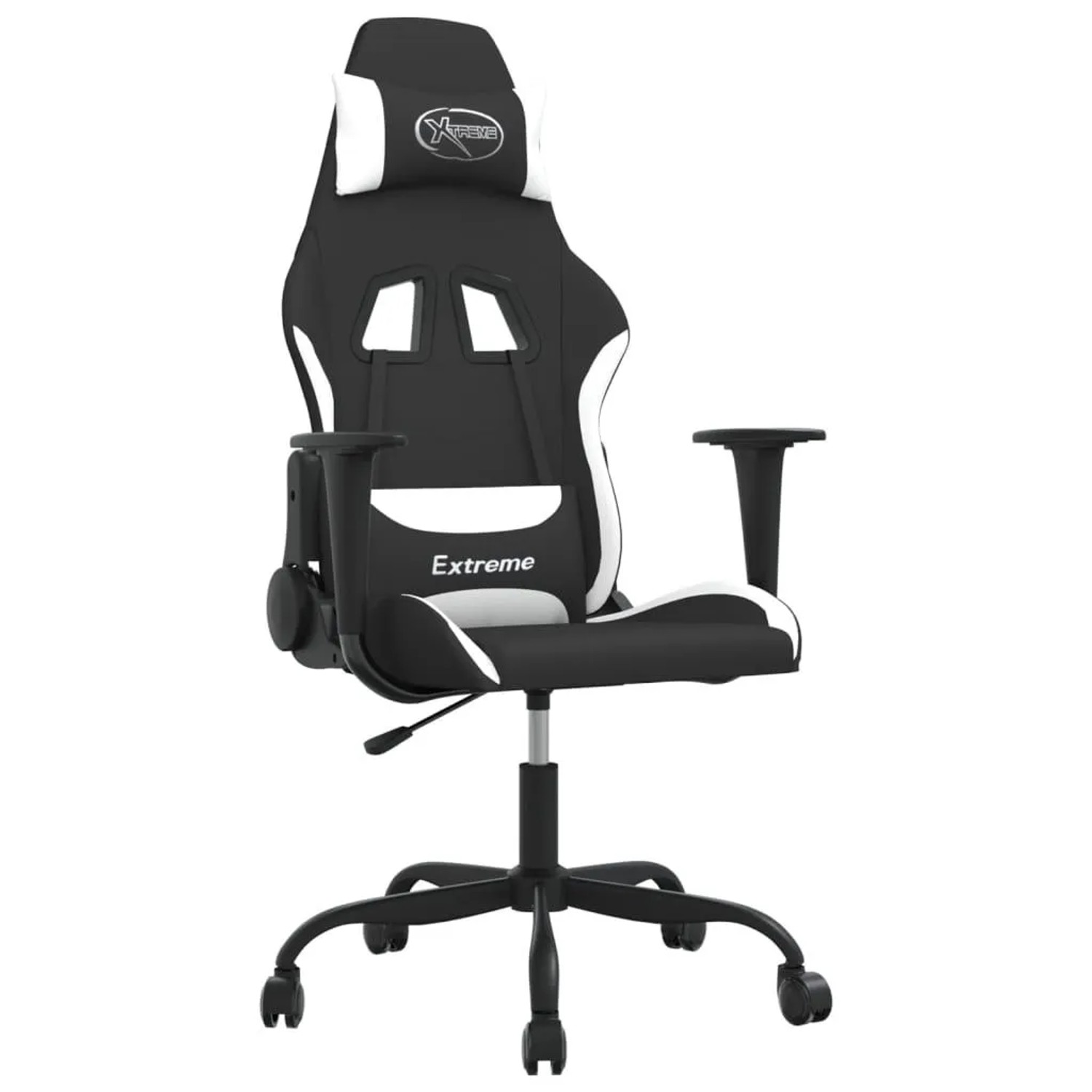 vidaXL Gaming-Stuhl mit Massagefunktion Schwarz und Weiß Stoff 345477 günstig online kaufen