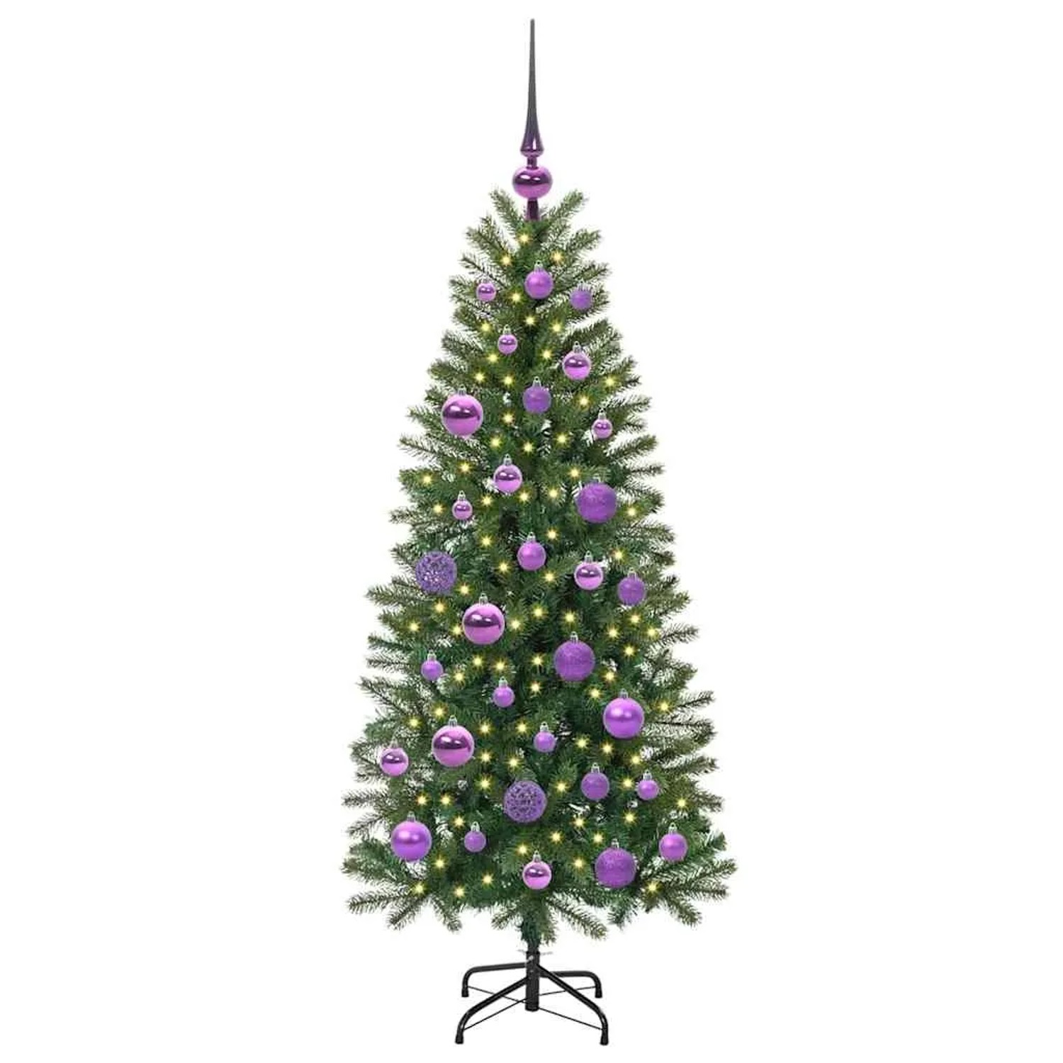 vidaXL Künstlicher Weihnachtsbaum mit 150 LEDs Grün 120 cm PE und PVC 3397334