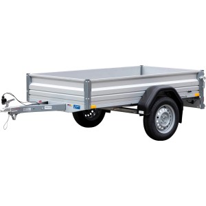 Stema Anhänger Alu 750 mit Hochplanenset, ungebremst, ideal für Haus, Hof und Garten.