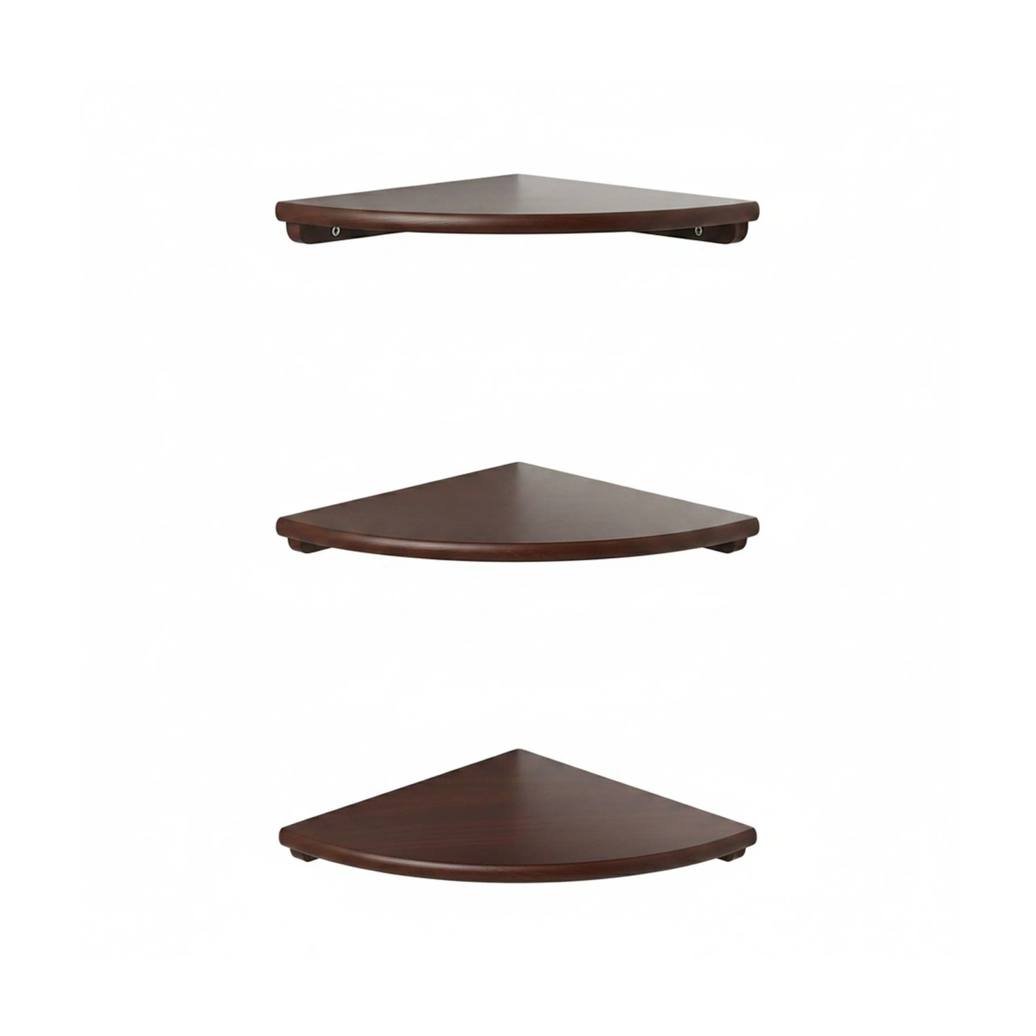 Relaxdays Wandeckregal Walnussholz Dunkelbraun 3 cm x 25 cm x 25 cm