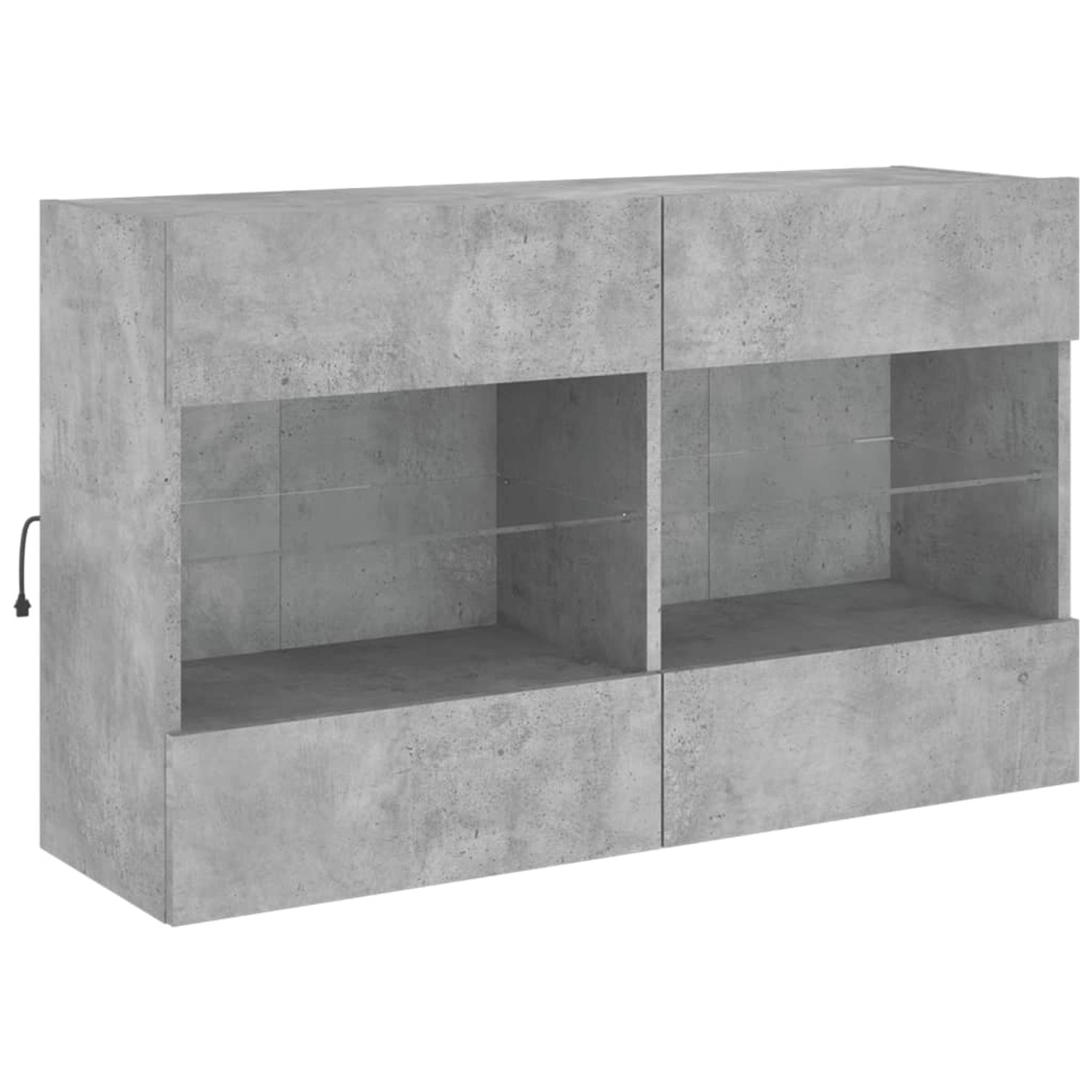 VidaXL TV-Wandschrank mit LED-Leuchten Betongrau 98,5x30x60,5 cm günstig online kaufen