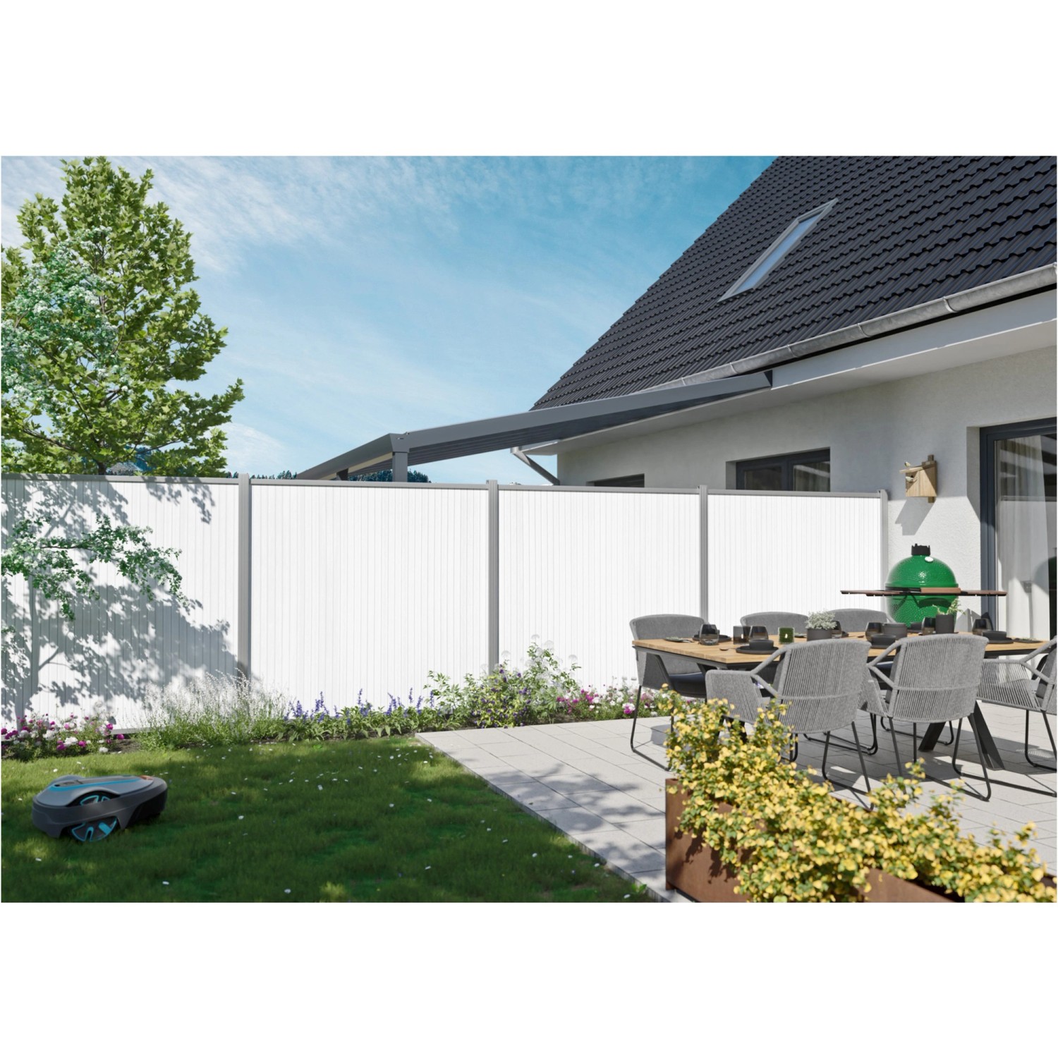 T & J WarenSerie WPCLamelle Weißcoexdrudiert 179,5 x 15 x 2 cm