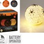 Papier-Deko Kugel mit LED-Lichtern und Spinnen, 15cm, in verschiedenen Farben.