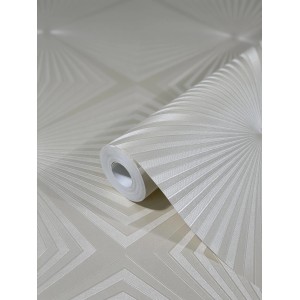 Glööckler Vliestapete Imperial Rauten Creme, Rolle mit Rautenmuster.