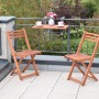 Merxx Porto Balkonmöbel Set: Klappstühle und Hängetisch aus Eukalyptusholz für kleine Balkone.