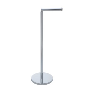 Wenko Stand Toilettenpapierhalter aus glänzendem Edelstahl, 2-in-1 mit Ersatzrollenhalter.