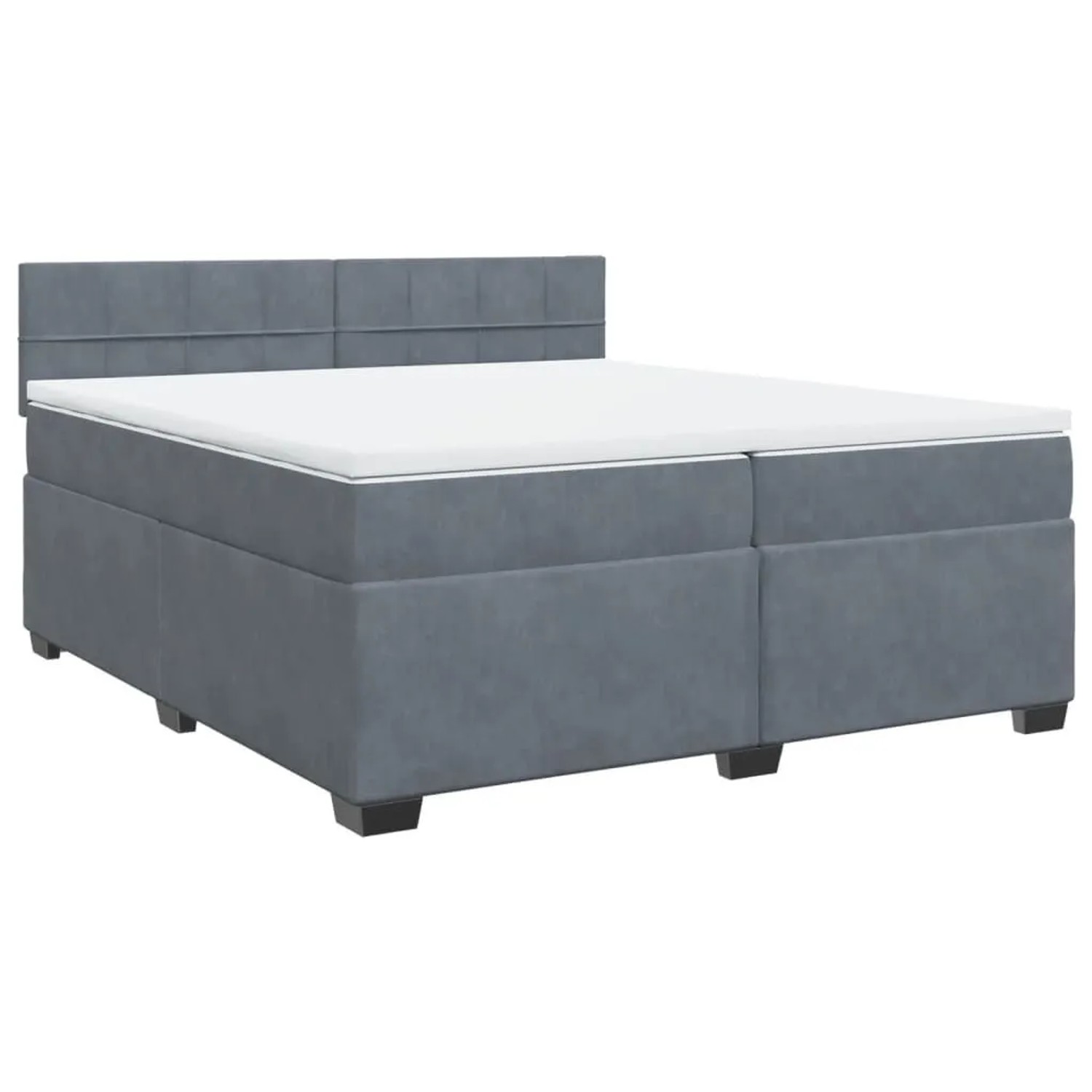 vidaXL Boxspringbett mit Matratze Dunkelgrau 200x200 cm Samt 3288703 günstig online kaufen