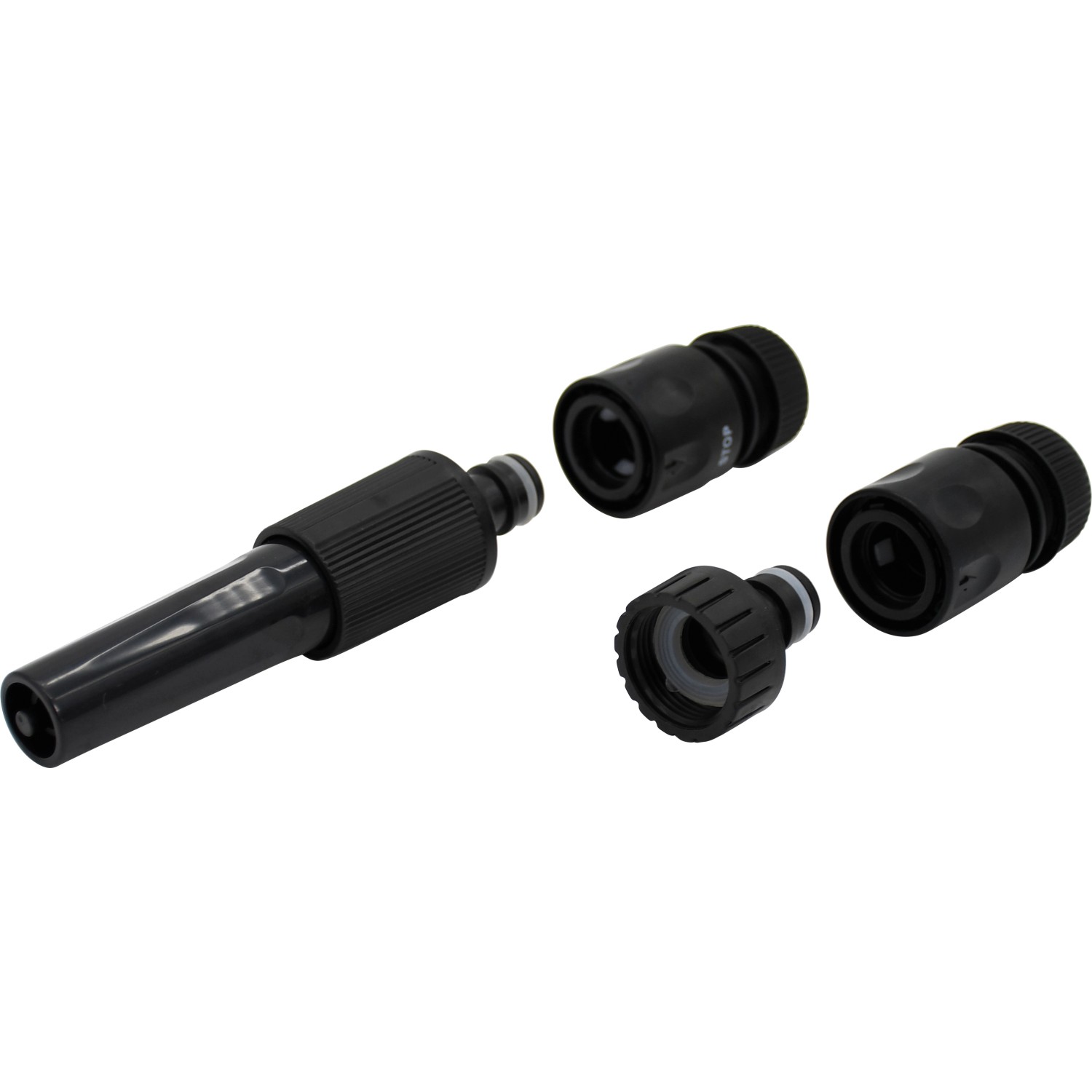 Gartenschlauch-Set: Spritze, Hahnstück und Schlauchverbinder für 13 mm (1/2) Gartenschläuche.