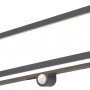 Moderne Lutec Solar-LED-Wandleuchte Doblo in Anthrazit, 35 cm breit, mit Bewegungsmelder.