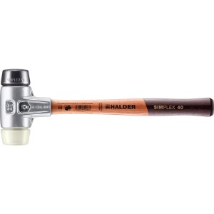 Halder Simplex Schonhammer Ø 40 mm Gummi Schwarz Nylon mit Aluminiumgehäuse