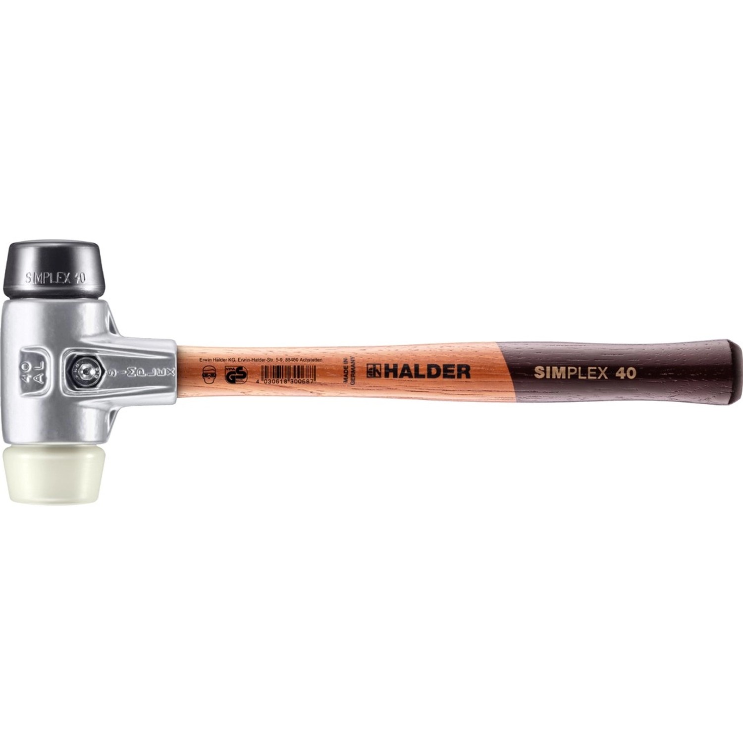 Halder Simplex Schonhammer Ø 40 mm Gummi Schwarz   Nylon mit Aluminiumgehäu günstig online kaufen