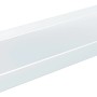 Weiße Aluminium Fensterbank, 11x125 cm, für kontrollierte Wasserableitung am Fenster.