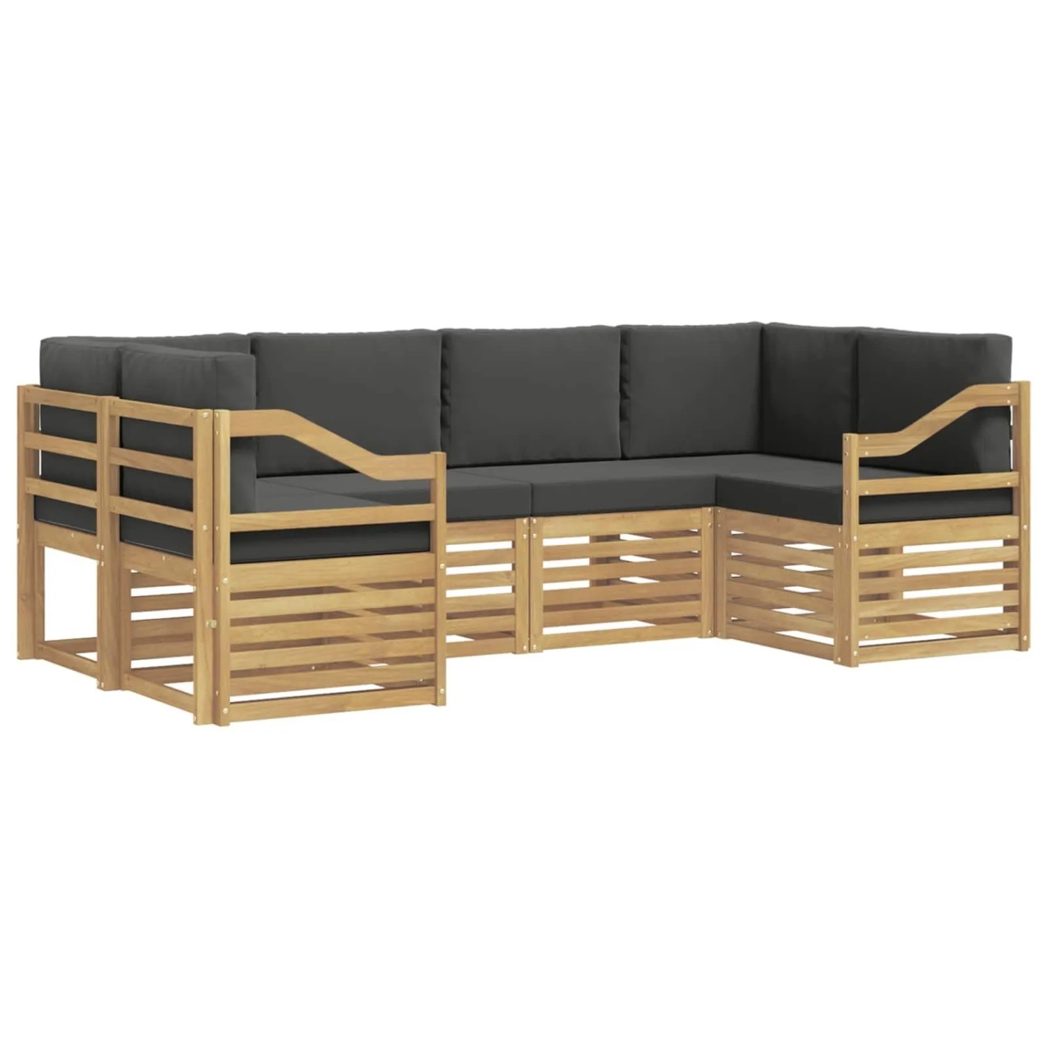 vidaXL Ecksofa Set 6 Stk Weiß und Anthrazit 245 x 126,5 x 73 cm 3392412
