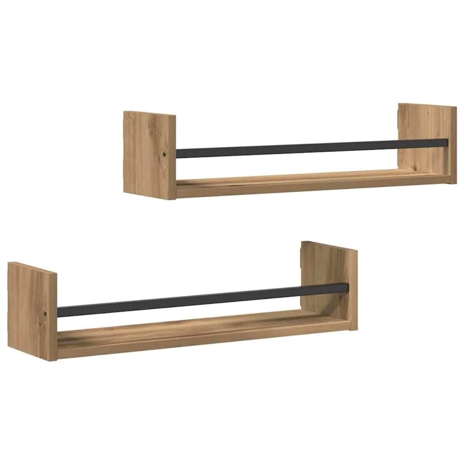 vidaXL Wandregal Wandmontiert 2 Stk Artisan-Eiche 60 x 16 x 14 cm 869083