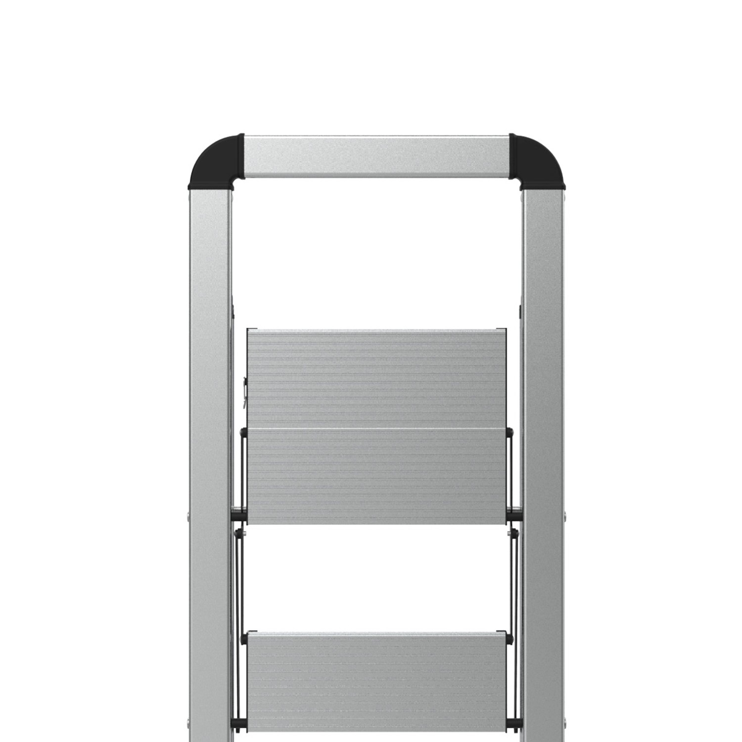 Mephisto Klappleiter aus Aluminium mit 2 Stufen, Tragkraft bis 150 kg.