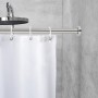 Schöner Wohnen Duschvorhangstange Obleon, Chrom, ausziehbar mit Duschvorhang im Badezimmer.