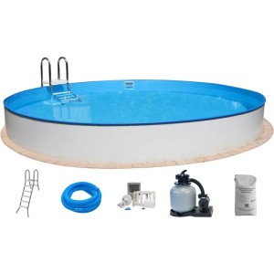 Summer Fun Stahlwandpool Set Brasilia, Ø 300cm mit Leiter, Sandfilteranlage und Zubehör.